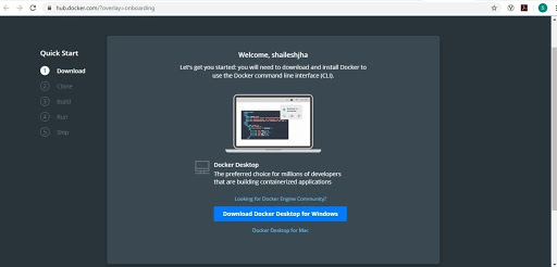 Download Docker Desktop for Windows